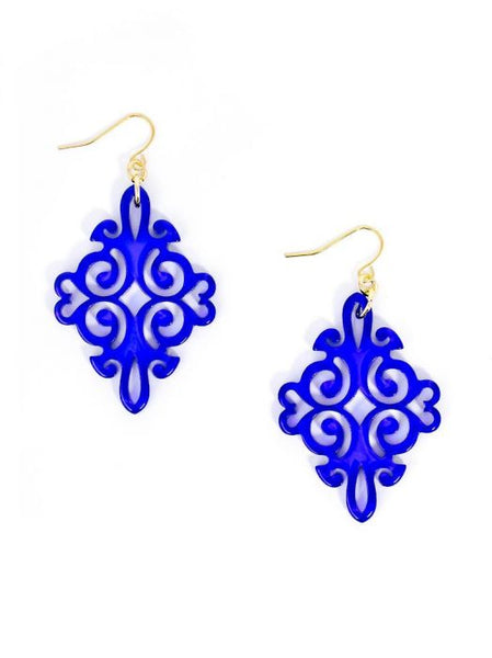 earrings - Twirling Blossom Earrings - Girl Intuitive - Zenzii - Cobalt