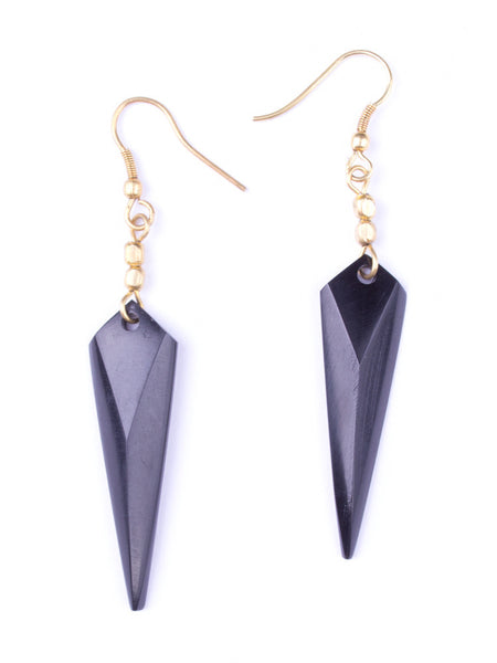 earrings - Pointed Arrow Black Earrings - Girl Intuitive - Mata Traders -
