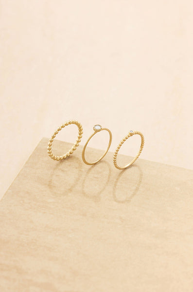 Ring - Ettika Understated Stacking Ring Set of 3 - Girl Intuitive - Ettika -