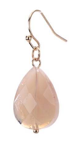 earrings - Faceted Teardrop Earrings - Girl Intuitive - Island Imports - 2.5" / Beige