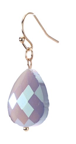 earrings - Faceted Teardrop Earrings - Girl Intuitive - Island Imports - 2.5" / Purple