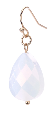 earrings - Faceted Teardrop Earrings - Girl Intuitive - Island Imports - 2.5" / White