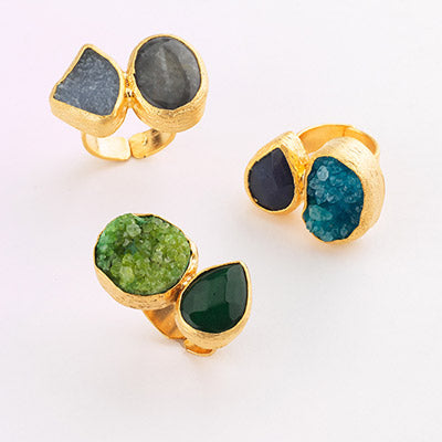 Ring - Gemstone Combination Cocktail Ring - Girl Intuitive - Island Imports -