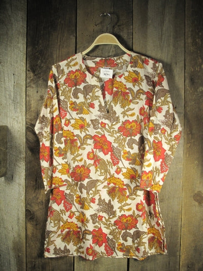 Tunic - Cotton Tunic Top in Earth Tones - Girl Intuitive - Nusantara -