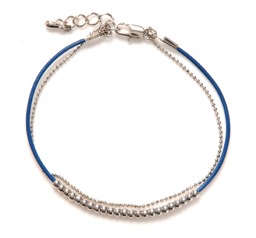 bracelet - Jillery Leather and Chain Charm Bracelet - Girl Intuitive - Jillery -