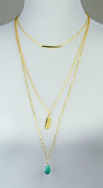 Necklace - Long Layered Necklace With Charms - Girl Intuitive - Girl Intuitive -