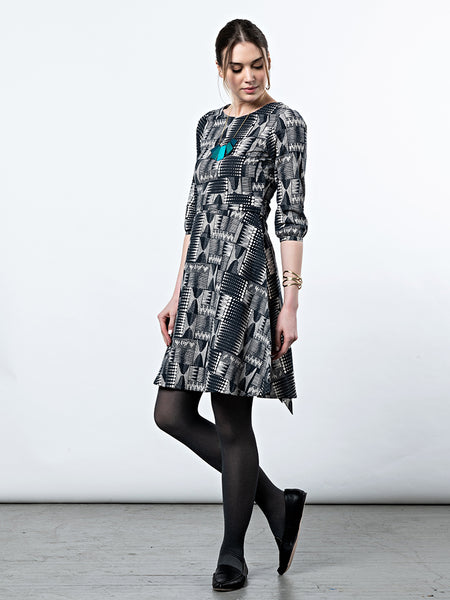 Dresses - Mata Traders Cezanne Dress Black Geo - Girl Intuitive - Mata Traders -