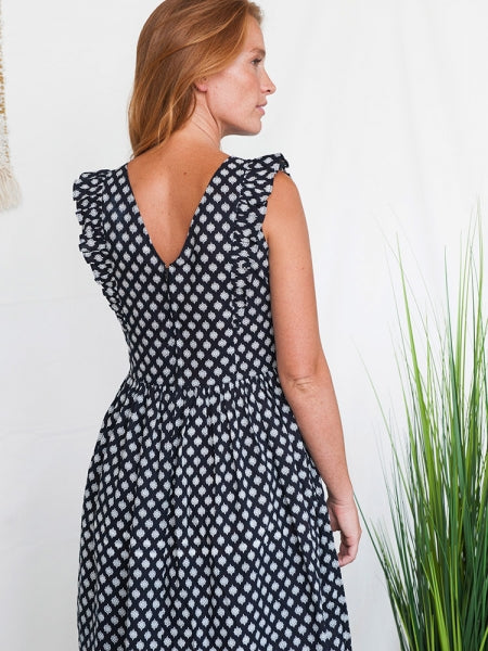 Dresses - Mata Traders Karina Dress Black Daisy - Girl Intuitive - Mata Traders -