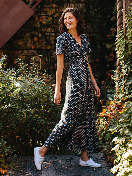 fair trade cotton dresses Fair Indigo Women's 100% Organic Pima Cotton Ballet Neck Dress