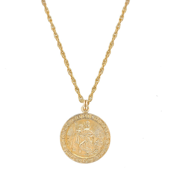 Necklace - Mod + Jo Saint Christopher Medallion Necklace - Girl Intuitive - Mod + Jo -