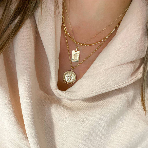 Necklace - Mod + Jo Saint Christopher Medallion Necklace - Girl Intuitive - Mod + Jo -