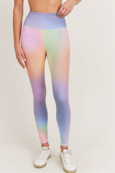 Leggings - Mono B Rainbow Pastel Highwaist Leggings - Girl Intuitive - Mono B -