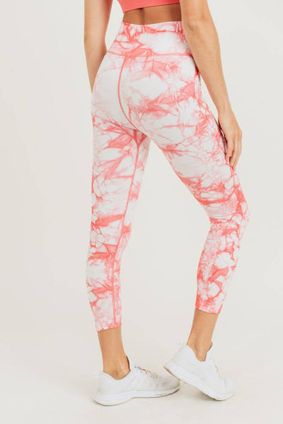 Leggings - Mono B Ribbed Tie-Dyed Side Panel Highwaist Seamless Leggings - Girl Intuitive - Mono B -