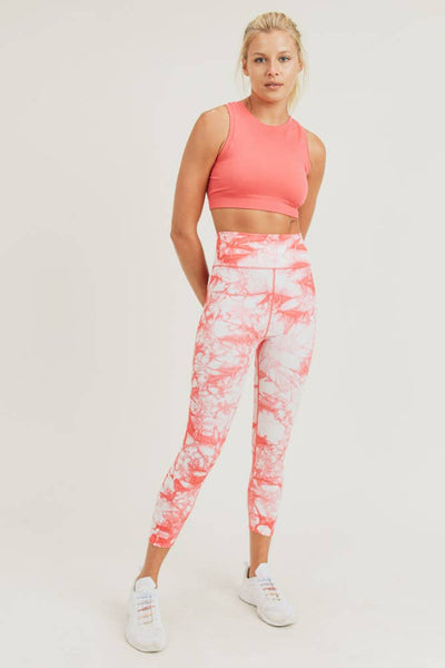 Leggings - Mono B Ribbed Tie-Dyed Side Panel Highwaist Seamless Leggings - Girl Intuitive - Mono B -