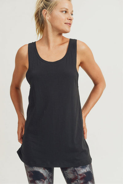 Top - Mono B Strap-Back Longline Tank Top - Girl Intuitive - Mono B -