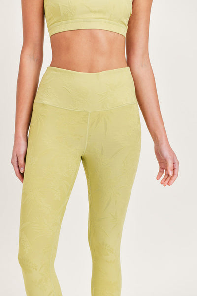 Leggings - Mono B Textured Floral Jacquard TACTEL® Highwaist Capri Leggings - Girl Intuitive - Mono B -