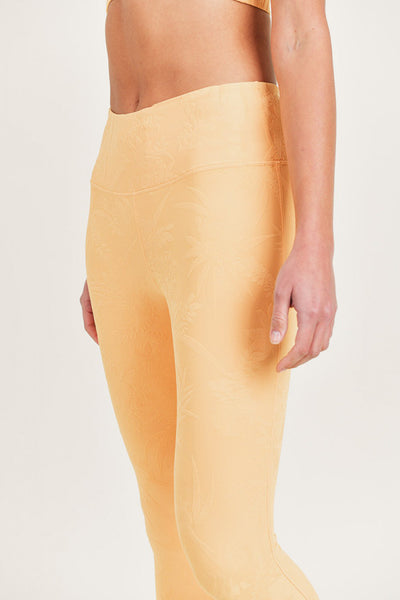 Leggings - Mono B Textured Floral Jacquard TACTEL® Highwaist Capri Leggings - Girl Intuitive - Mono B -