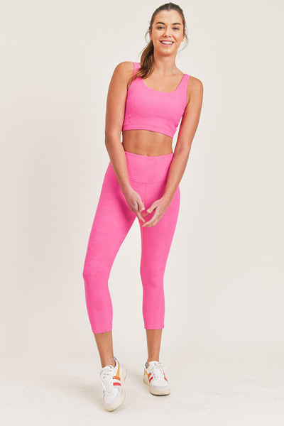 Sports Bra - Mono B Textured Roses Jacquard TACTEL® Sports Bra - Girl Intuitive - Mono B -