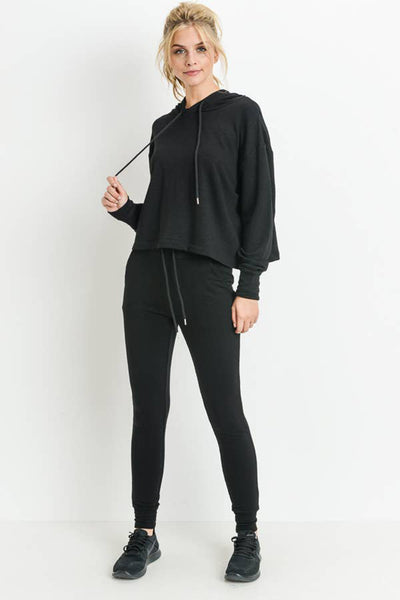 Pants - Mono B Highwaist Slim-Fit Cuffed Joggers - Girl Intuitive - Mono B -