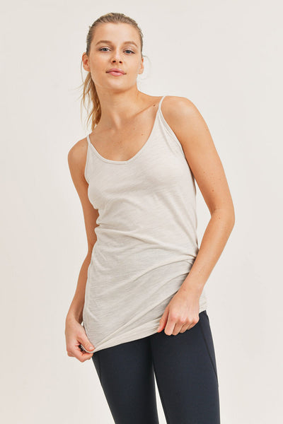 Top - Mono B Athleisure Camisole Tee - Girl Intuitive - Mono B - S / Beige