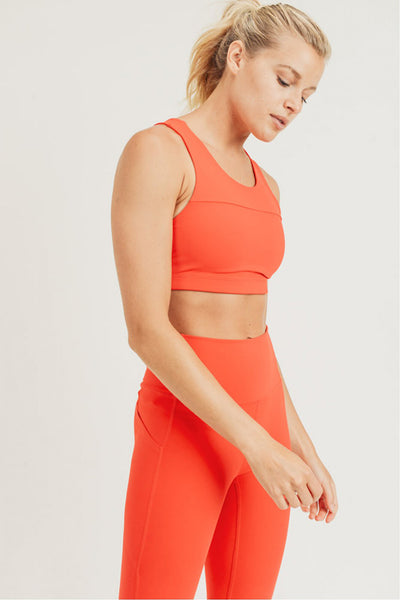 Sports Bra - Mono B Split Front Overlay Back Adjustable Sports Bra - Girl Intuitive - Mono B -