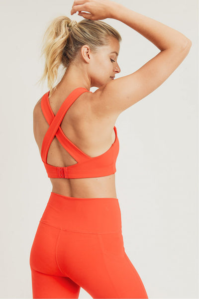 Sports Bra - Mono B Split Front Overlay Back Adjustable Sports Bra - Girl Intuitive - Mono B -