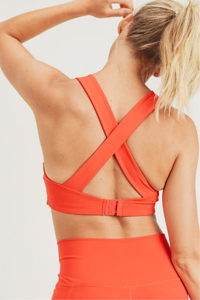 Sports Bra - Mono B Split Front Overlay Back Adjustable Sports Bra - Girl Intuitive - Mono B -