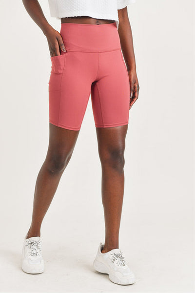 Leggings - Tapered Band Essential Biker Shorts - Girl Intuitive - Mono B -