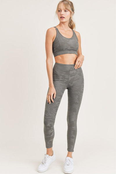 Leggings - Mono B Textured Camo Jacquard TACTEL® Highwaist Leggings - Girl Intuitive - Mono B -