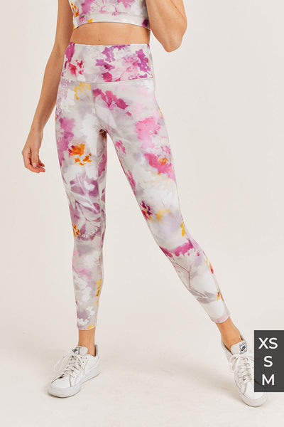 Mono B Watercolor Floral Highwaist Leggings