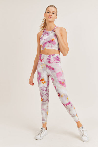 Mono B Watercolor Floral Highwaist Leggings
