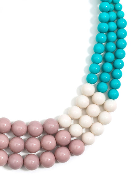Necklace - Color Splash Beaded Layered Necklace Beige - Girl Intuitive - Zenzii -