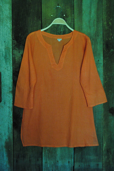 Tunic - Solid Colors Cotton Tunic Tops - Girl Intuitive - Nusantara -