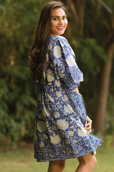 Kaftan - Sevya Block Print Cotton Caftan - Girl Intuitive - Sevya -