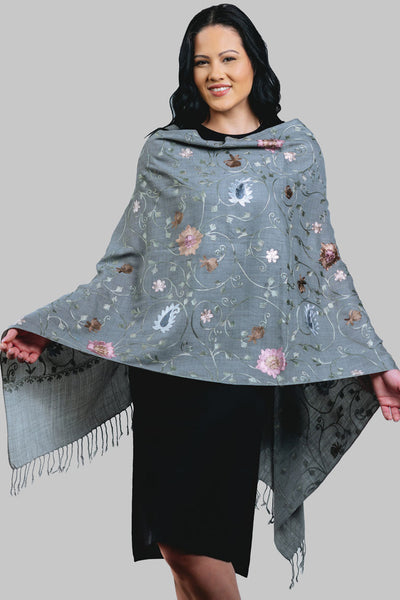 Scarves - Sevya Rajika Embroidered Shawl - Girl Intuitive - Sevya -