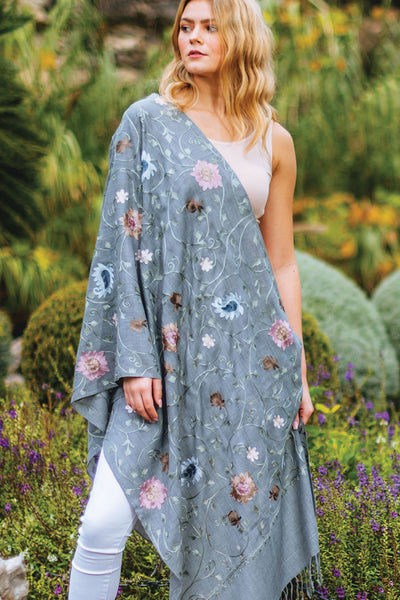 Scarves - Sevya Rajika Embroidered Shawl - Girl Intuitive - Sevya -