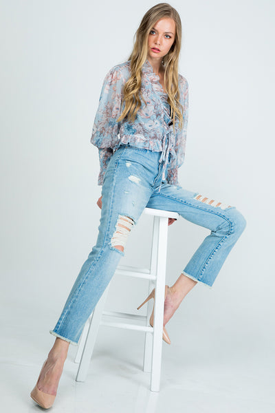 Jeans - Special A Distressed High Rise Mom Jeans - Girl Intuitive - Special A -