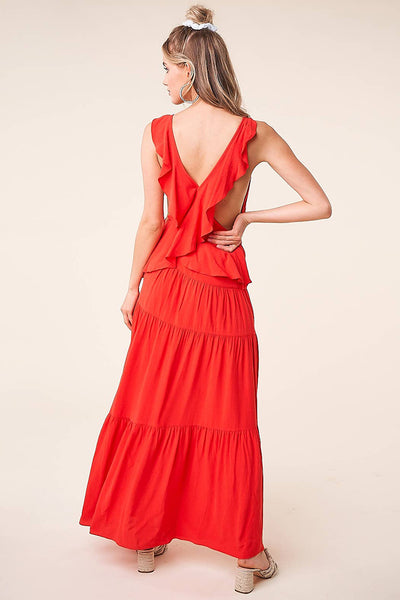 sugarlips dresses Sugarlips Night Out Ruffle Cross Back Maxi Dress – Girl Intuitive
