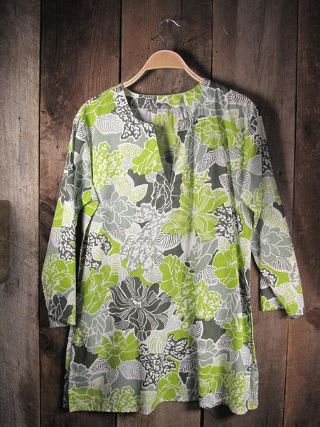 Tunic - Tunic Bright Green and Gray - Girl Intuitive - Nusantara -