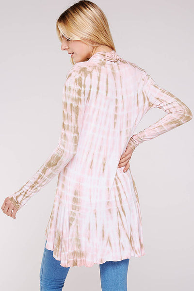 Sweater - Urban X Pink & Mocha Tie-Dye Knit Cardigan - Girl Intuitive - Urban X -