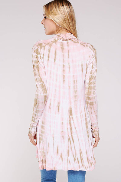 Sweater - Urban X Pink & Mocha Tie-Dye Knit Cardigan - Girl Intuitive - Urban X -