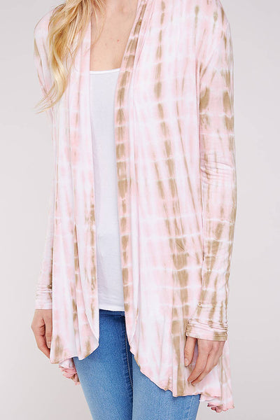Sweater - Urban X Pink & Mocha Tie-Dye Knit Cardigan - Girl Intuitive - Urban X -