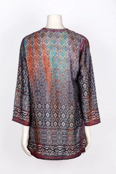 Dolma Embroidred Tunic Charcoal Grey