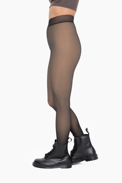 Mono B Fur-Lined High-Waisted Tights