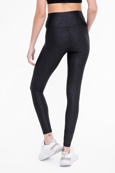 Mono B Leather-Look Crossover Leggings