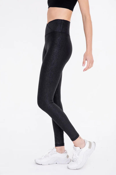 Mono B Leather-Look Crossover Leggings