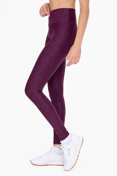 Mono B Leather-Look Crossover Leggings