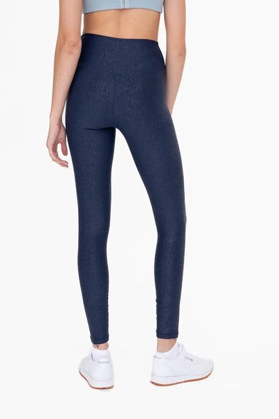 Mono B Leather-Look Crossover Leggings