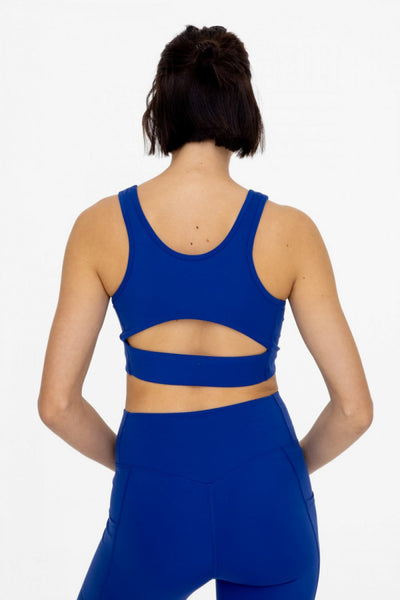 Mono B Lycra-Blend Cut-Out Back Essential Sports Bra