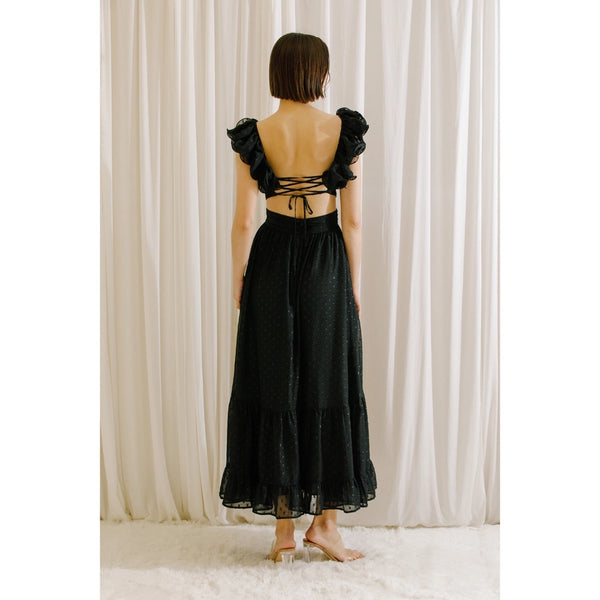 Monochromatic Black Romantic Maxi Dress
